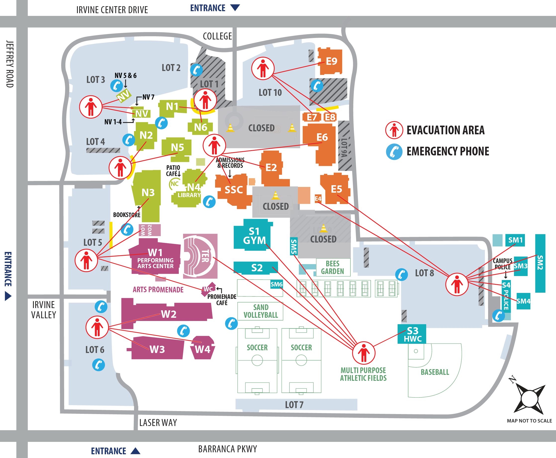Emergency Route Map with Evacuation Points