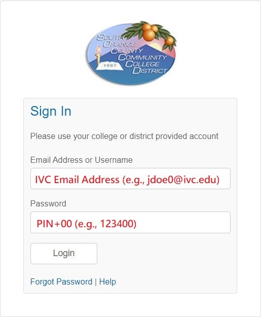 District Sign In screen