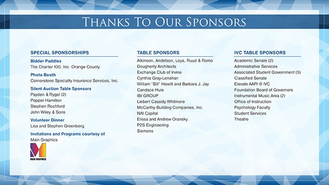 Sponsor Listing
