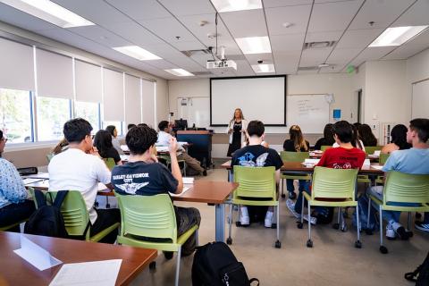Classroom of students 