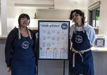 Students working at The Spot: Center for Basic Needs 