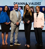 Chancellor Barnes, President Hernandez, Deanna Valdez, Trustee Carolyn Inmon 