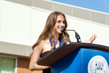 Sara Kabbara speaking at IVC's Honors Ceremony 